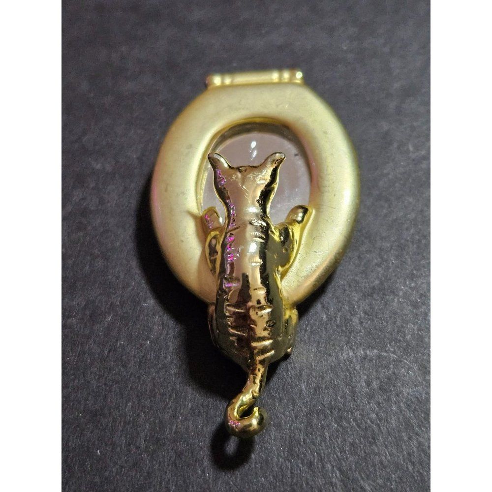 AJC vintage gold tone kitty cat brooch - Picture 2 of 10
